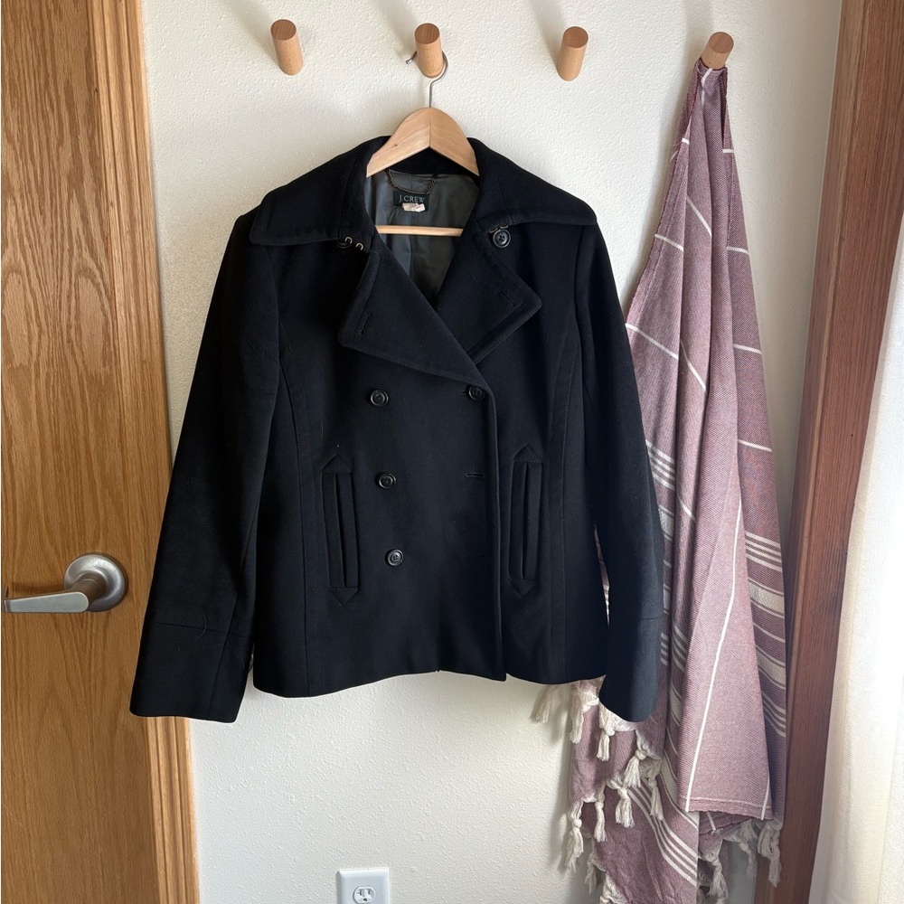 Women's J. Crew Black Peacoat